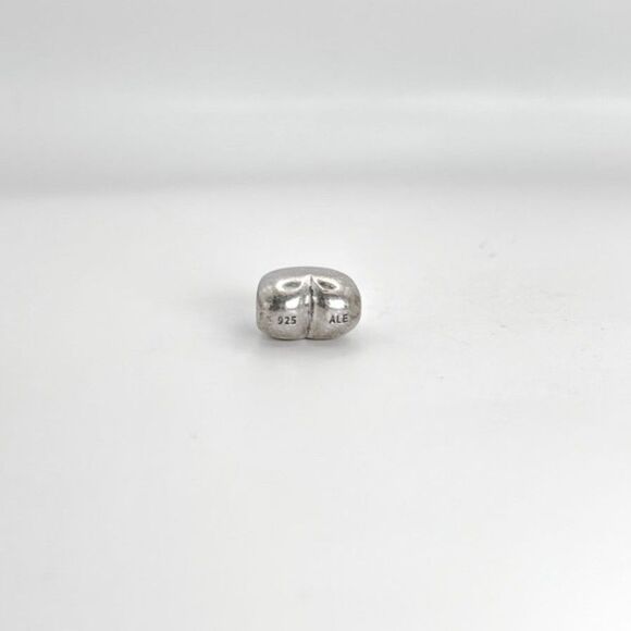 Pandora Silver Puffed Smooth Heart Authentic Retired Charm - Picture 3 of 4